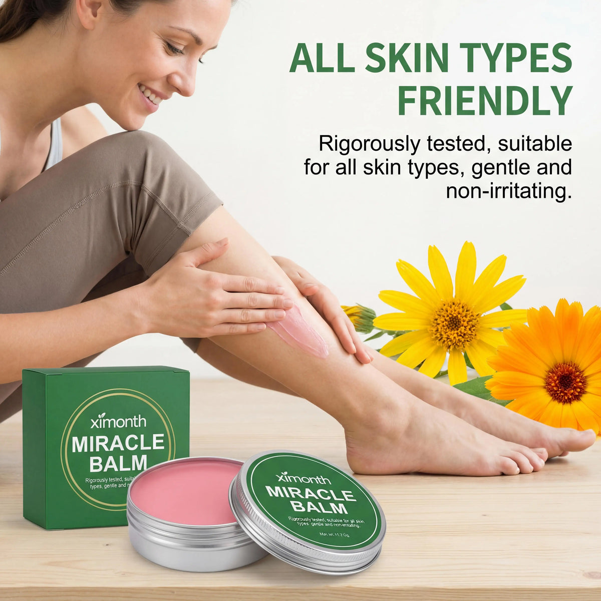 Ximonth Leg Care Balm Relieve Edema Leg Improve Blood Circulation Soothe Moisturize Nourishing Rough Skin Muscle Relief Massage Daub Cream