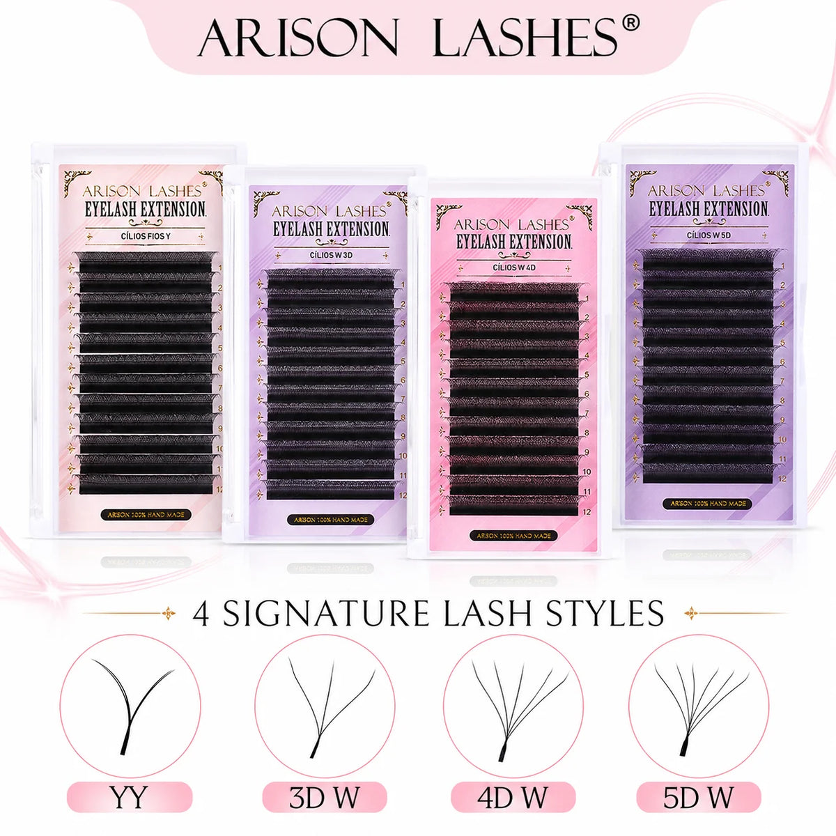 2024 New 3D/4D/5D W Shape Lashes and YY Lashes Premade Volume Eyelashes Extension Ultra Thin Easily Grafting Extension Wholesale