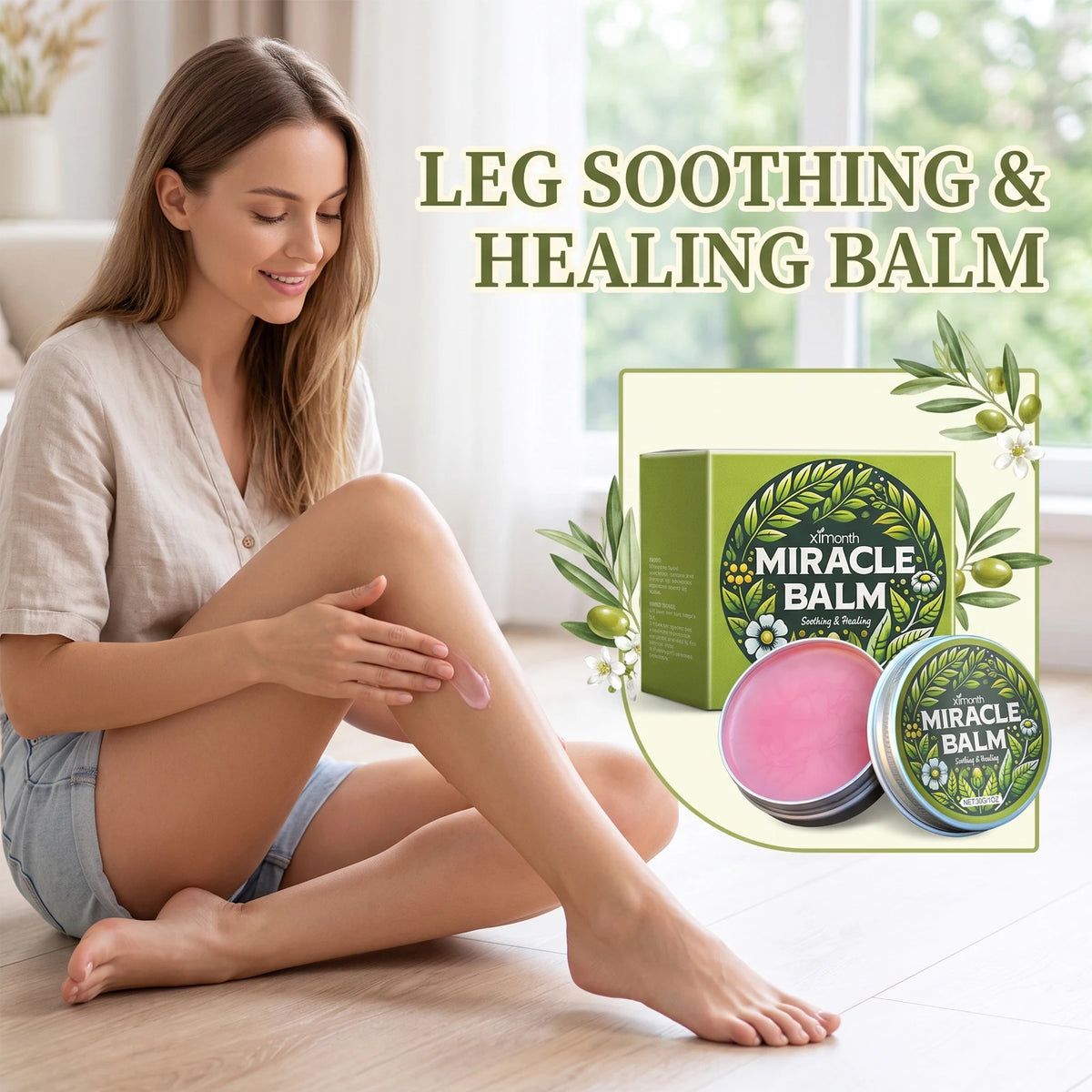 Ximonth Leg Care Balm Relieve Edema Leg Improve Blood Circulation Soothe Moisturize Nourishing Rough Skin Muscle Relief Massage Daub Cream