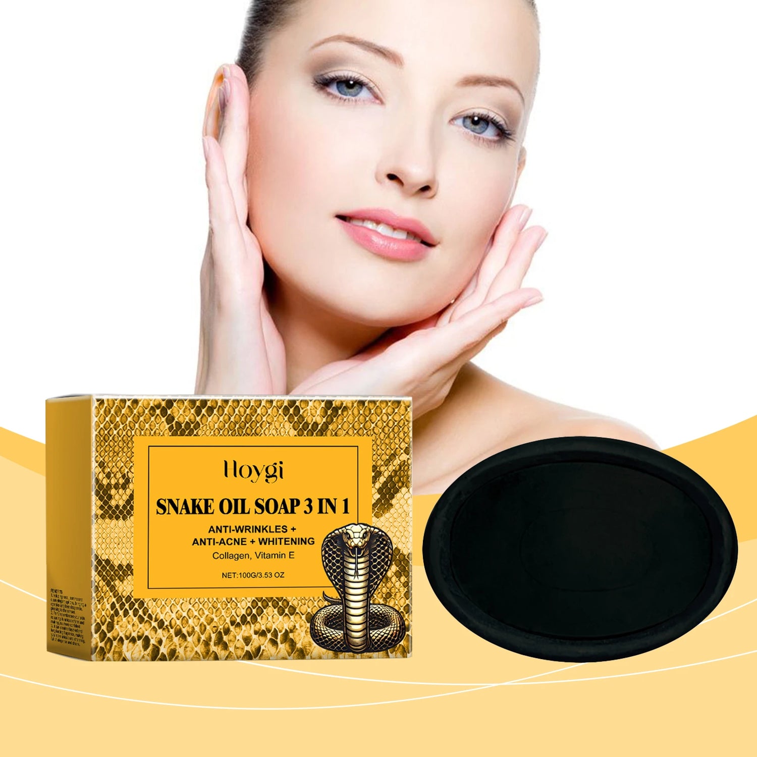 Hoygi Snake Oil Cleansing Soap Gently Cleanses Facial Skin, Leaving It Soft, Smooth, Refreshing, and Oil Controlling 100g