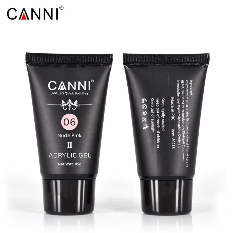 CANNI Poly Nails UV Gel  Nail Art Manicure Acrylic  UV LED Sculpture Gel Extending Natural Clear Camouflage Color Extention Gel