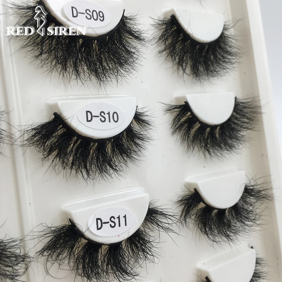 RED SIREN Lashes Mink Eyelashes Real Mink Hair Fluffy Messy Soft Natural Lashes Makeup 3d Mink Lashes