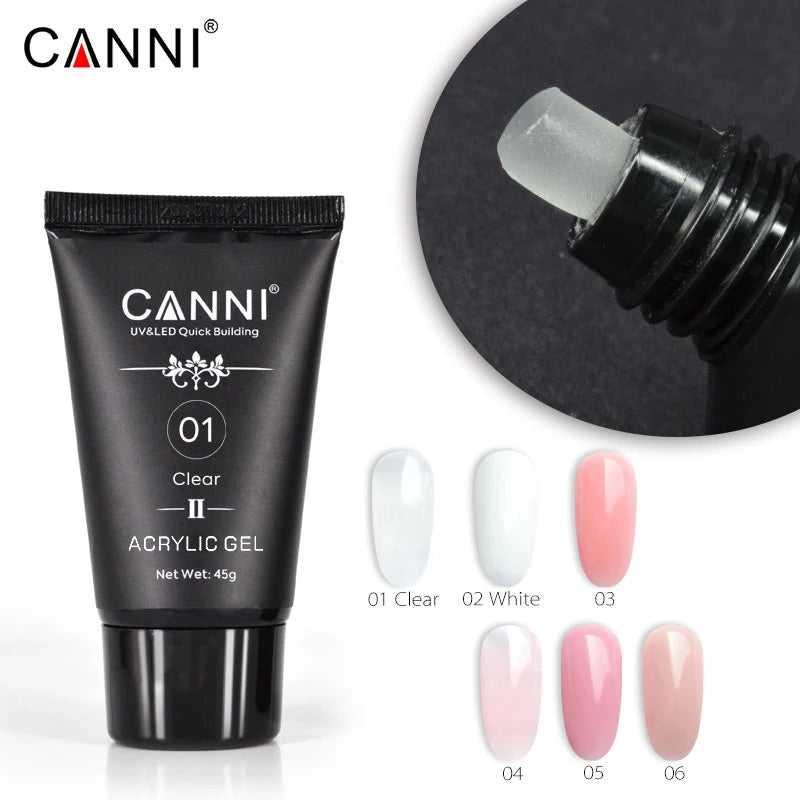 CANNI Poly Nails UV Gel  Nail Art Manicure Acrylic  UV LED Sculpture Gel Extending Natural Clear Camouflage Color Extention Gel