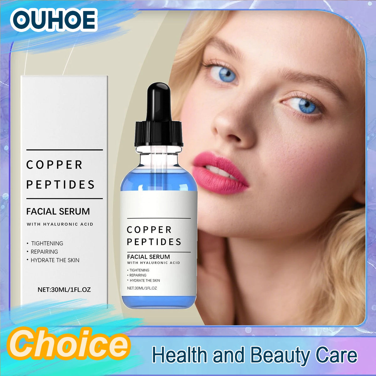 Copper Peptide Serum Anti Wrinkles Aging Tightening Rejuvenating Lifting Firming Moisturizing Brightening Facial Skin Cosmetics