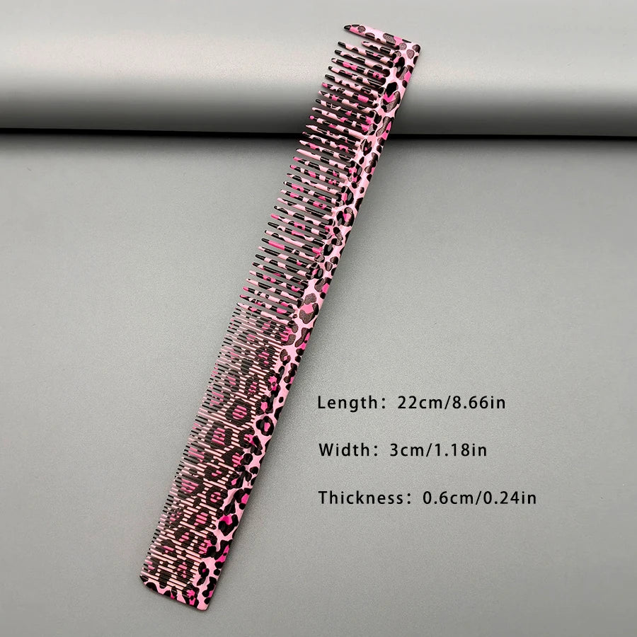 Leopard Print Comb Set of Four, Professional Hair Stylist Hair Cutting Comb, Salon Hair Styling and Trimming Comb, Smoothing Comb, Tail Comb, Textured Pompadour Comb, Women's Hair Comb, Men's Hair Comb