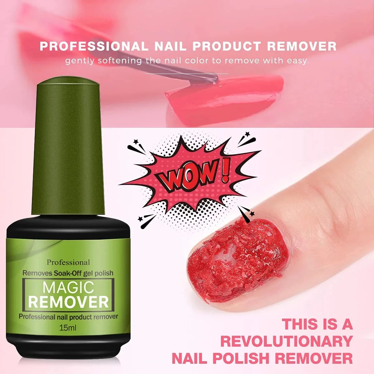 Magic Fast Nail Gel Polish Remover Clean UV Soak Off Semi Permanent Varnish Nail Art Removal Tools Manicure Cleaning Agent 15ml