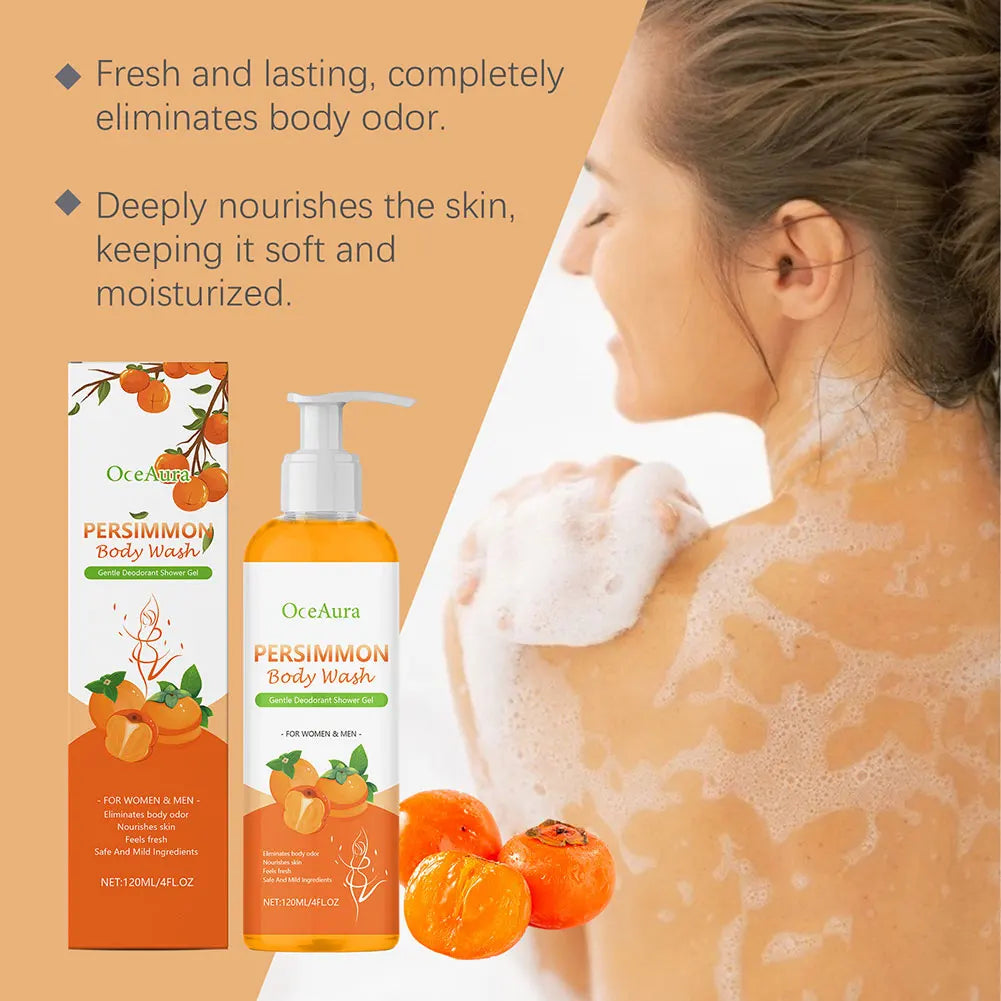 Persimmon Body Wash Smell Natural Deodorant Bar Soap for Smelly Cleansing Body Deodorizing Persimmon & Green Tea Extracts