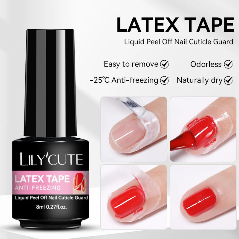 LILYCUTE 7ml Magic Nail Gel Remover  With Manicure Tools Set Peel Off Latex  Quick Gentle Remover Professional Non-Irritating