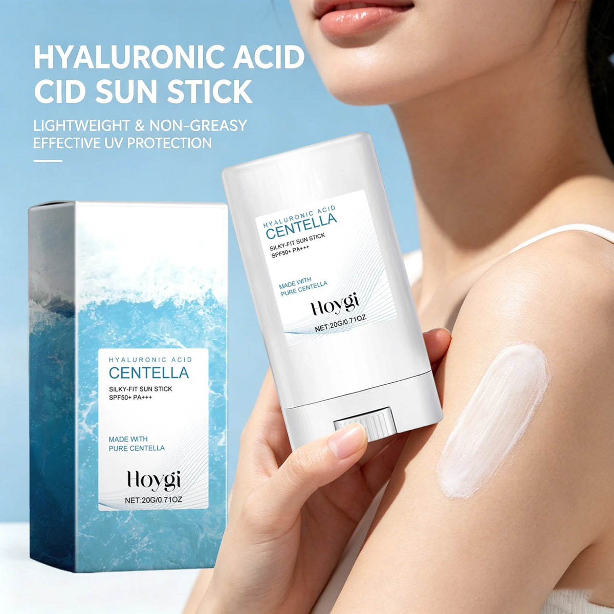 SFP50+ Hyaluronic Acid Suncream Lightweight No White Invisible Sun Stick With Centella Lasting Hydrating Sun Stress Protect