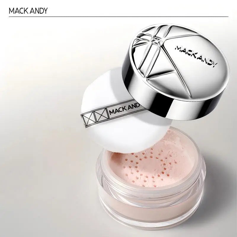 Mack Andy Loose Powder Naturally Fits and Brightens, Soft and Focused, Holds Makeup, Controls Oil, Loose Powder, Honey Powder