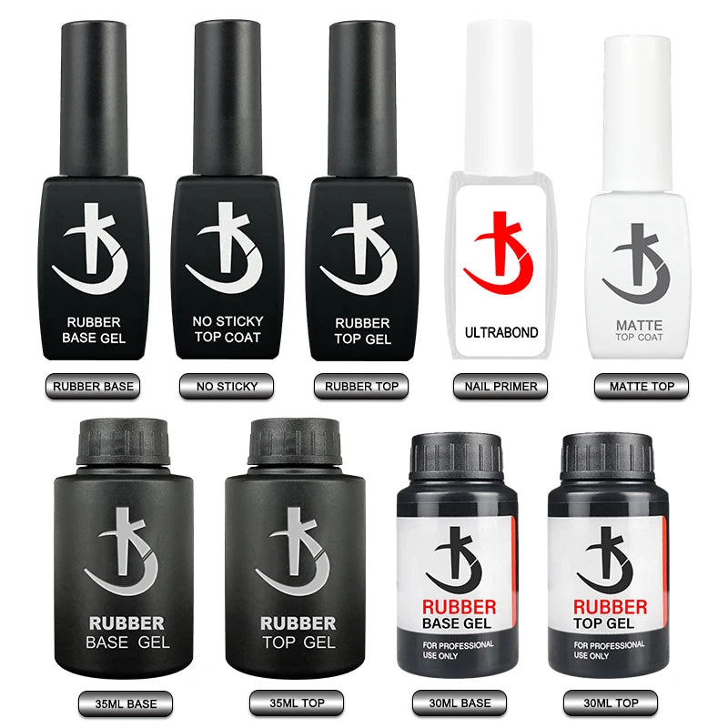 KODI JYJ Base and Top Coat for Gel Polish Acid Free Primer Varnish Hybrid Semi Permanent Lot Matte Top Nails Thick Rubber Base
