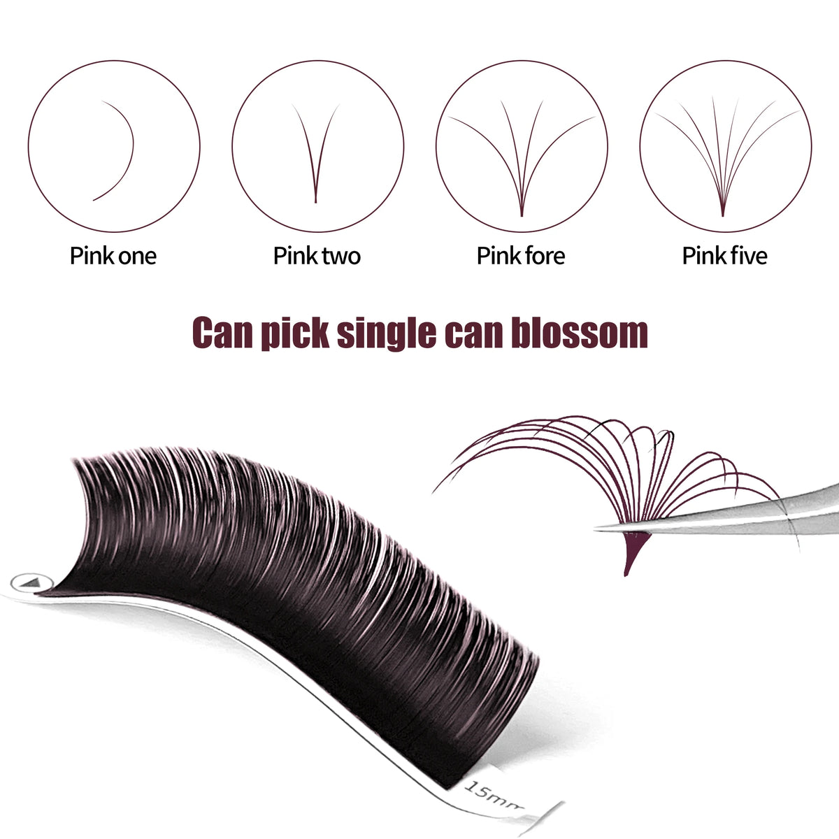 ABONNIE Cashmere Cocoa Chocolate Brown Fans Lashes Eyelashes Handmade Easy Fans Volume Lashes ExtensionsEasy Fans Extensions