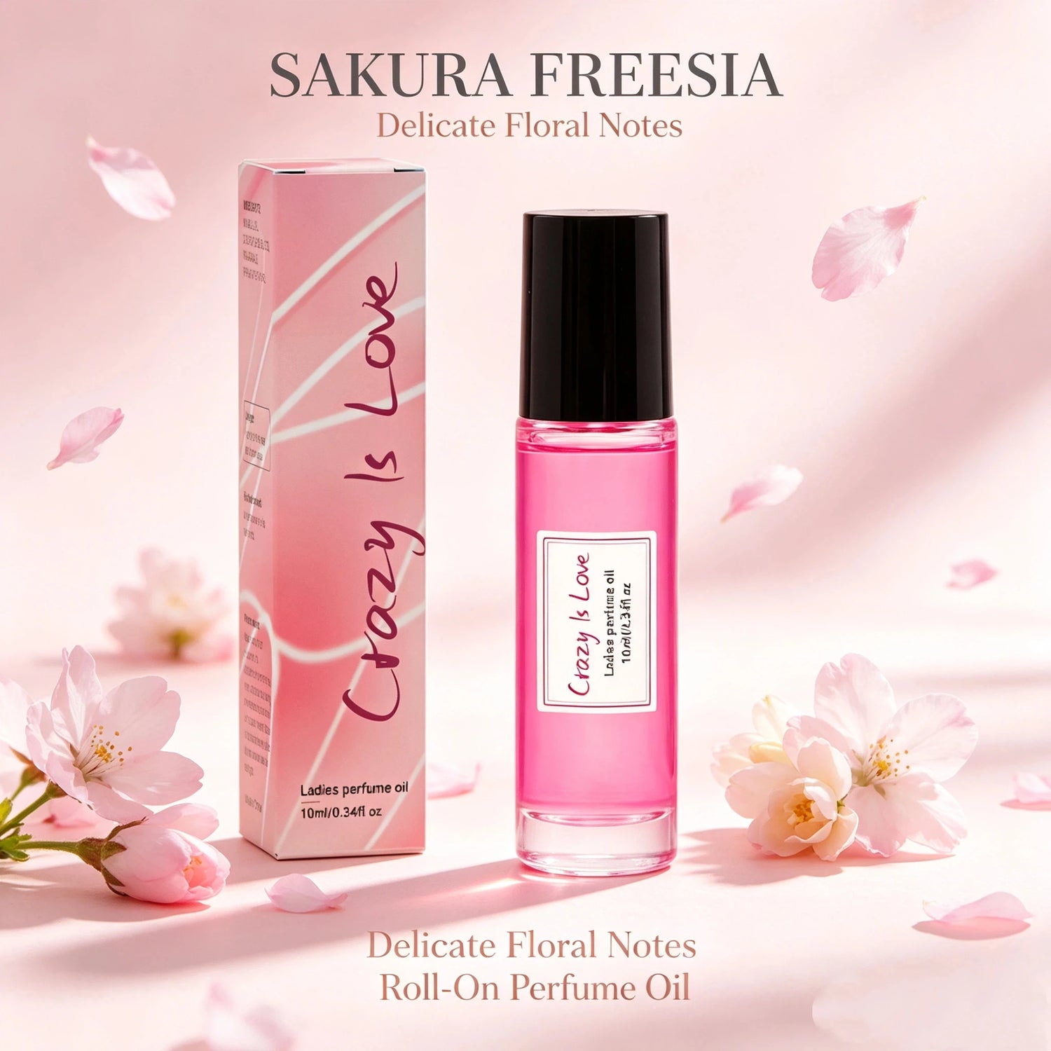 10ml Sakura Freesia Pheromone Oil - Cherry Blossom Subtle Perfume Oil, Original Eau de Toilette, Long‑lasting Fragrance Oil