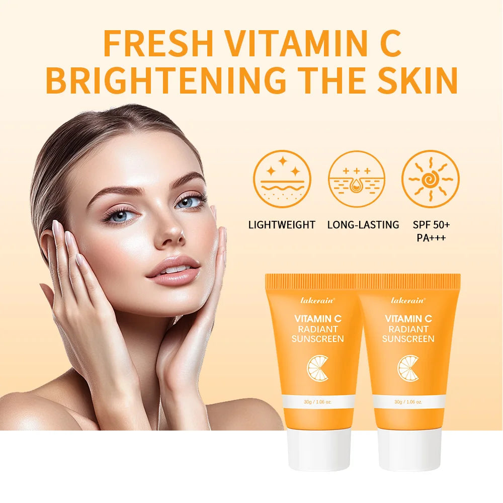 Lakerain Vitamin C Radiant Sunscreen SPF50+ Deep Nourishment Long Lasting Sun Protection Effect Even Skin Tone VC Sunscreen