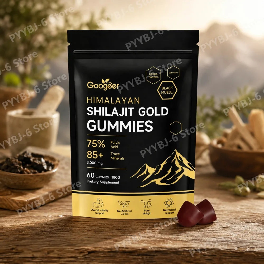 Himalayan Shilajit Gold 60 Gummies Minerals Formula Supports Energy Boost & Body Vitality Natural Nutritional Dietary Supplement