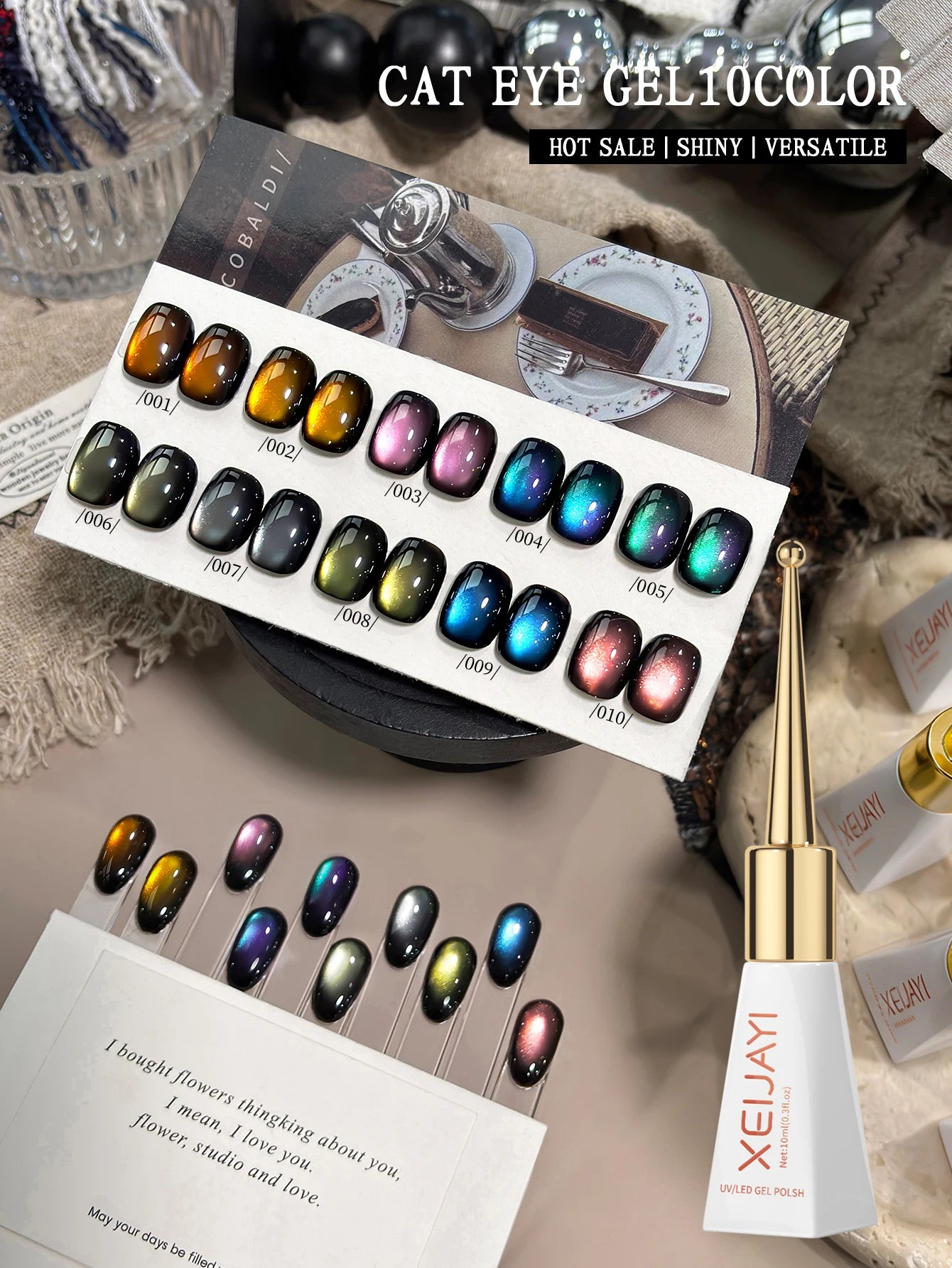 XEIJAYI 10-color Dream Cat Eye Gel Nail Polish - A must-have for home salons and DIY nail art tools for women.