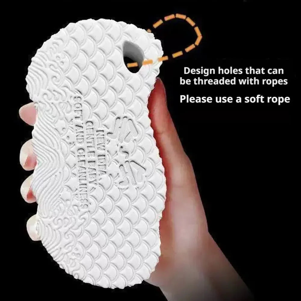 3D Soft Sponge Cuboid Exfoliating Shower Sponge Painless Body Scrub Sponge Gentle Dirt Remover Tool Suitable Toddler Adult Home
