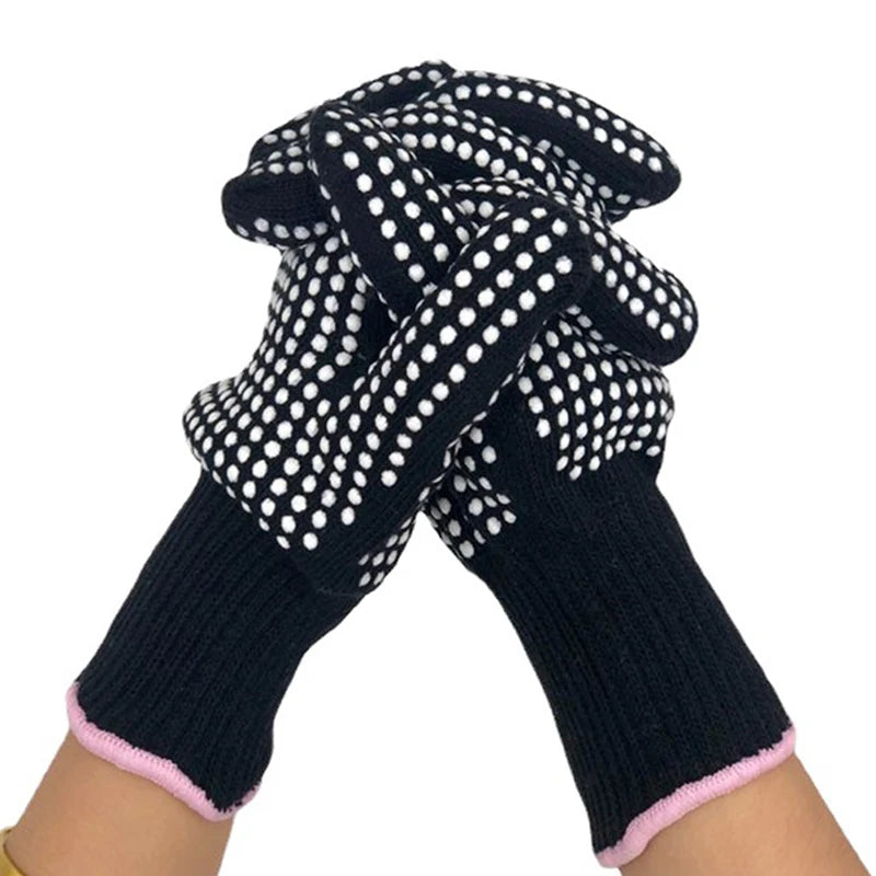 1PC Double-sided Hair Straightener Perm Curling Hairdressing Heat Resistant Finger Glove Hair Salon Tools Thermal Styling Gloves