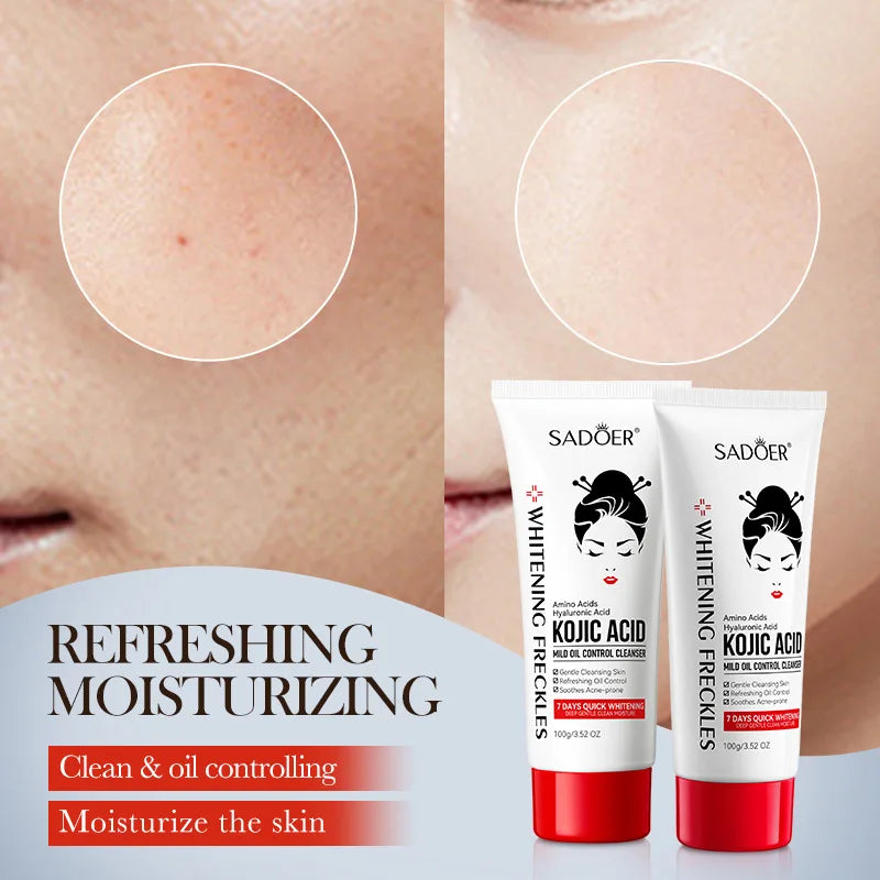 Kojic Acid Facial Cleanser Face Wash Foam Facial Cleansing Mossee Moisturizing Brightening Facial Skin Care Products