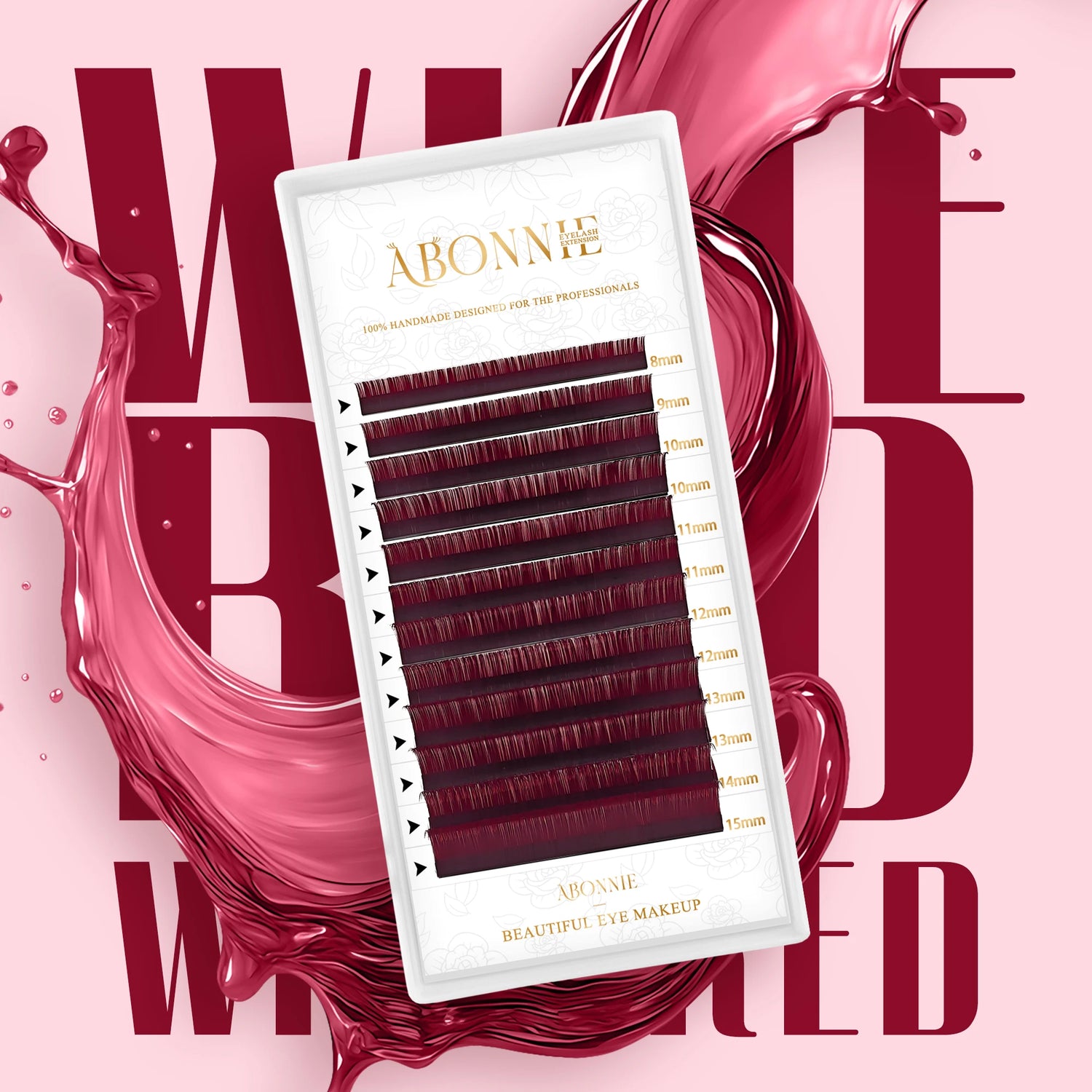 ABONNIE Wine Red Color Eyelash Extension Premium Cashmere Burgundy Lashes Individual Mink False Eyelashes