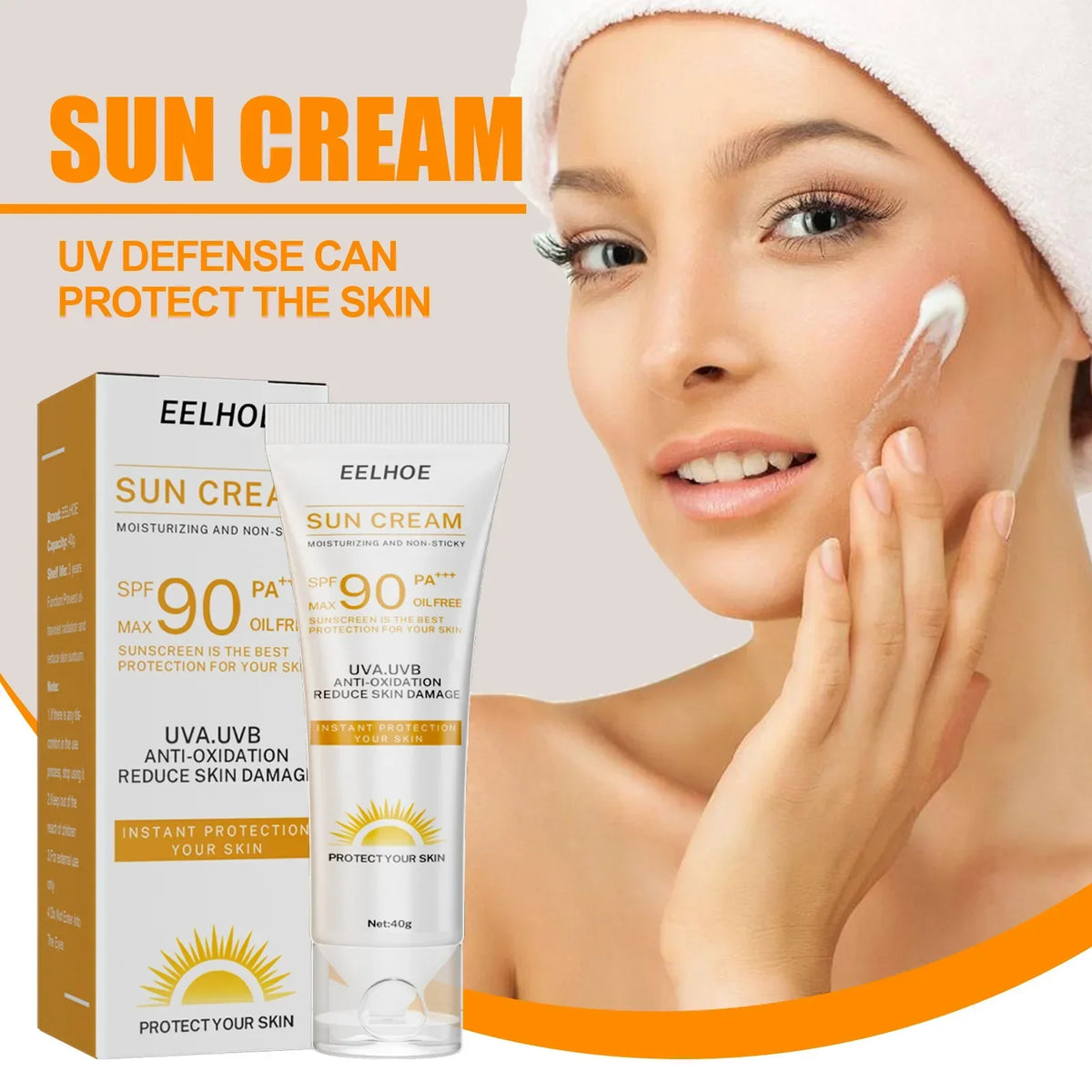 Sunscreen Spf90 Brightening Sun Cream Face Body Refreshing Oil Control Bleaching Face Moisturizer Sunblock Skin Protective Cream