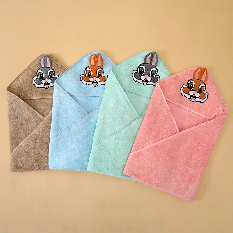 1 Thick Multifunctional Baby Swaddle Blanket, Ultra-Soft Baby Wrap, a Must-Have for Keeping Warm in Autumn and Winter for Both Boys and Girls, Hooded Small Blanket, Can Be Used as a Baby Bath Towel, Made of Absorbent and Quic