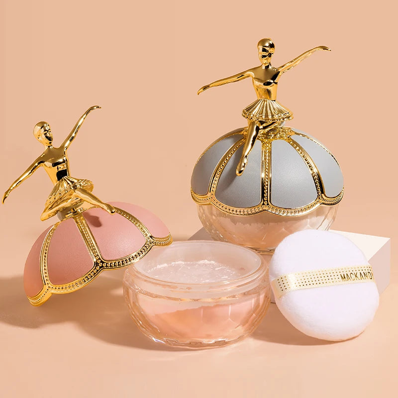 Creative Loose Powder Ballet Dancer Girl Cosmetics (Loose Powder, Long-Lasting Waterproof, Cherry Blossom Shimmer)