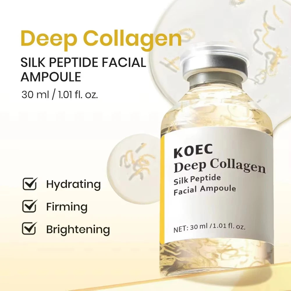 Deep Collagen Silk Peptide Ampoule & Cream in Serum Set Lifting Tightening Facial Shaping Anti-Aging Hydrating for Face