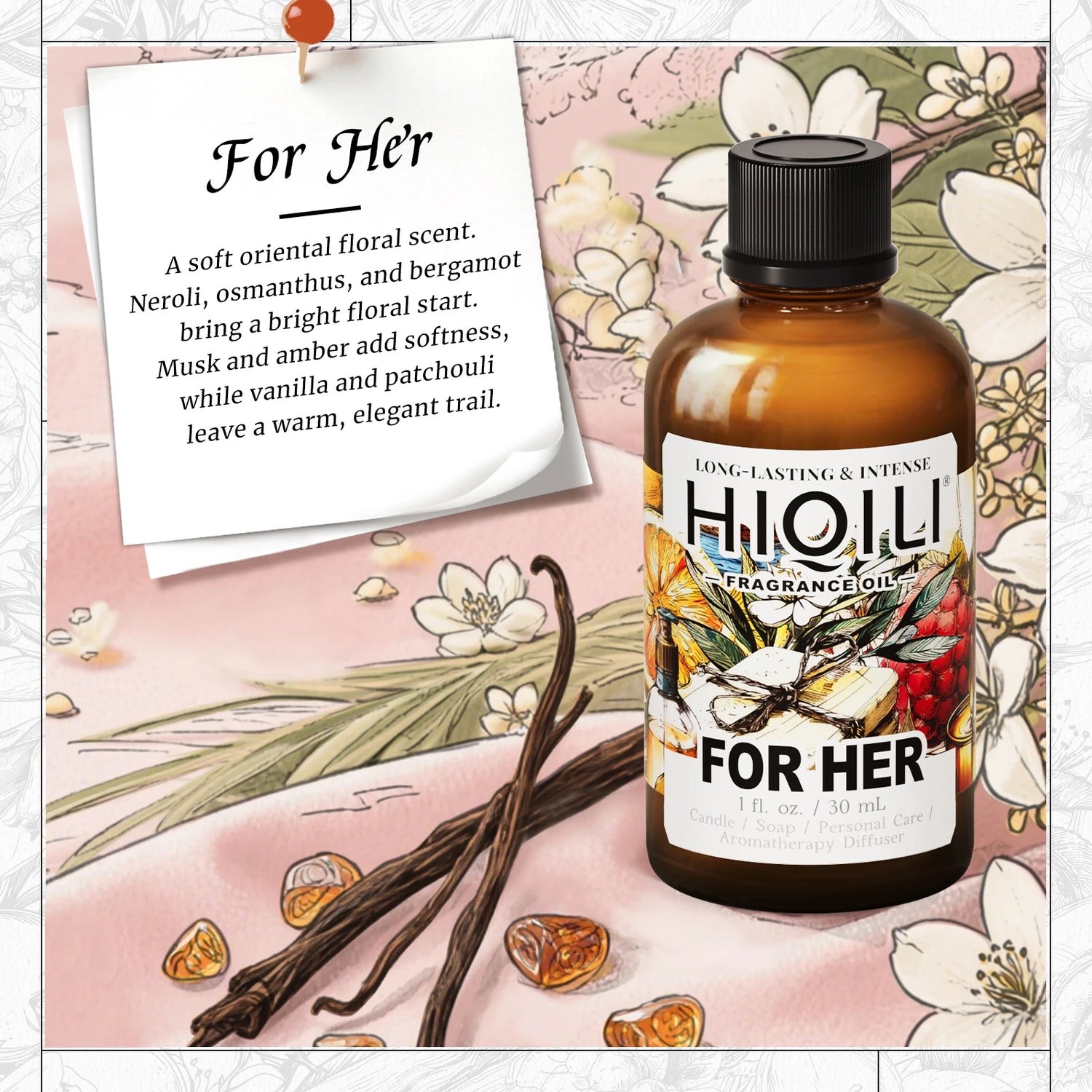 HIQILI New 30ml Composite Fragrance Oil, 15 Fragrance Types To Choose From, DIY Candle, Indoor Spray, Bathtub Fragrance
