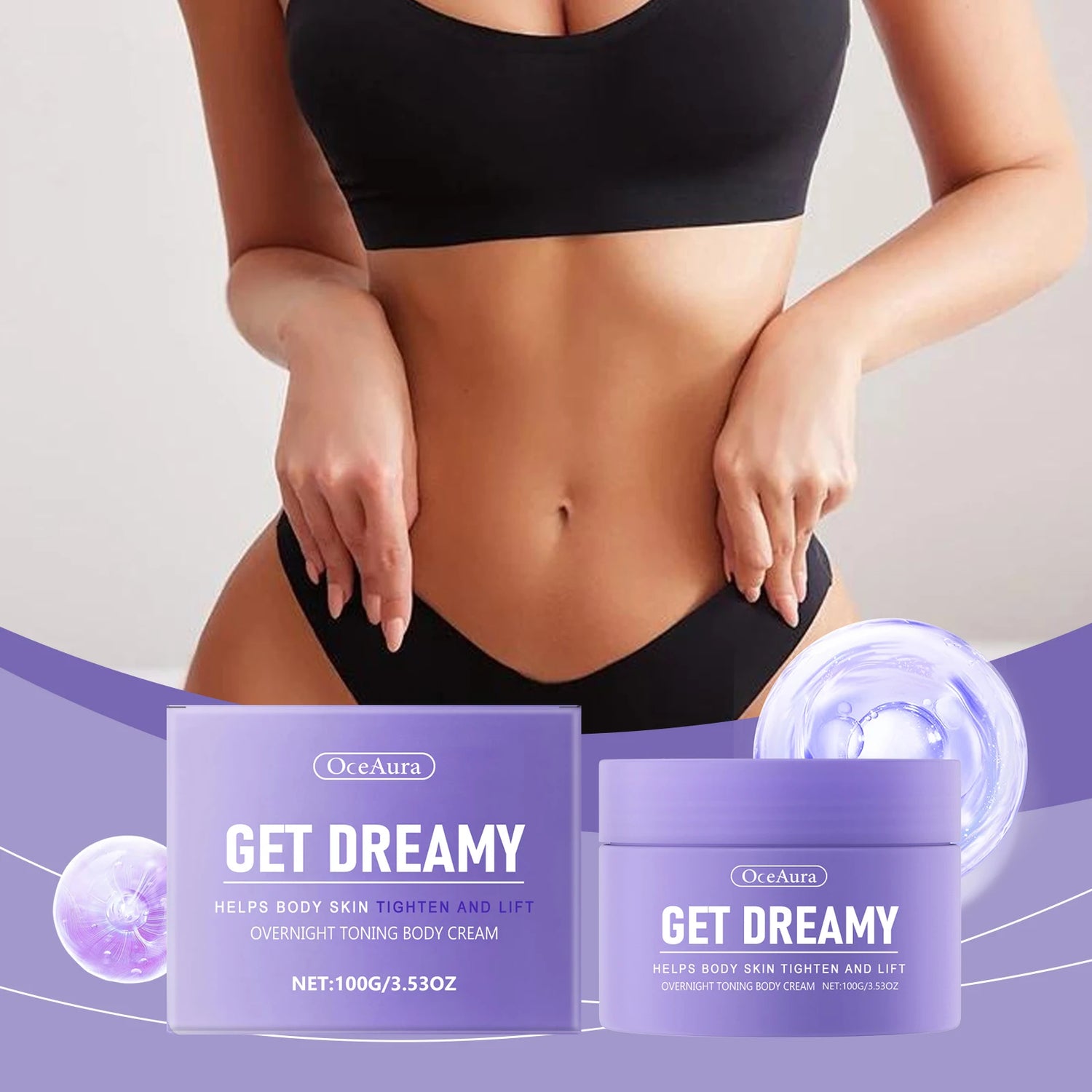 Overnight Toning Body Cream Remove Waist Belly Fat Burner Slim Arms Tighten Thighs Repair Postpartum Flabby Skin Firming Lotion