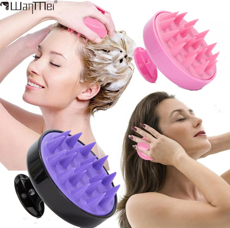 Silicone Shampoo Brush Scalp Antipruritic Massage Hair Washing Combs Body Cleansing Exfoliator Bathing Brushes Hairdressing Tool