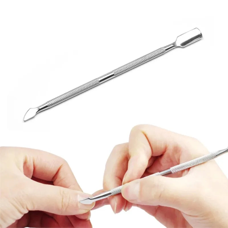 1pc Stainless Steel Triangle Stick Rod Nail Cuticle Push UV Gel Polish Remover Wet Paper Nail Care Wipe Nail Polish Remover Tool