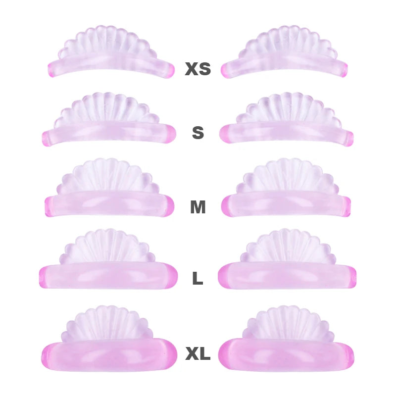 New 5 Pairs Pink Eyelash Extension Silicone Pads Shell Shape Lash Lift Perm Pad Grafting Lashes Makeup Tools
