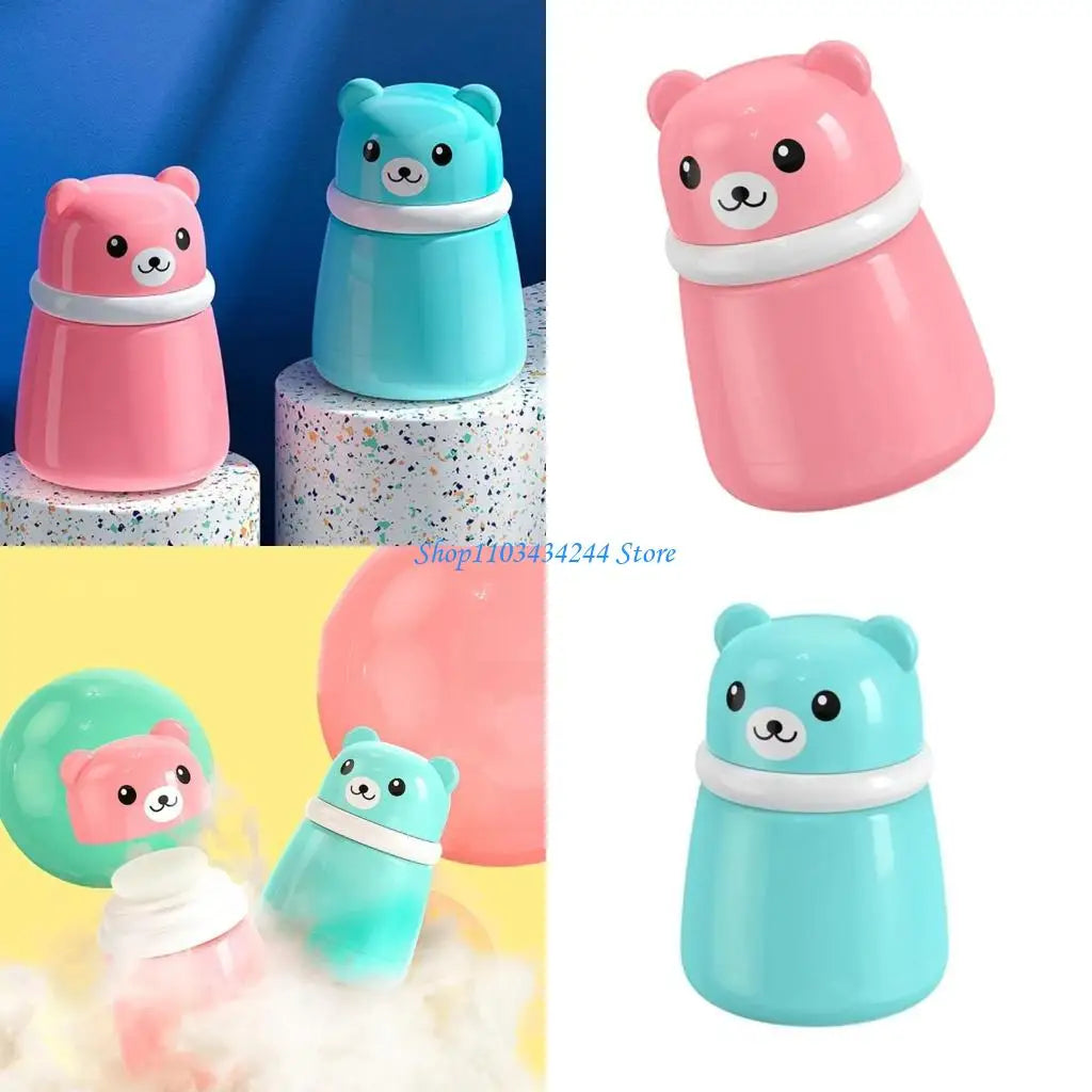 Baby Powder Puff Case Bear Design Travel Friendly Skin Safe Storage Box