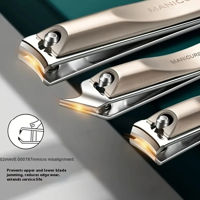 New Nail Clippers Set 5 PCs with Rotating Leather Bag Professional Trimmer Pedicure Care Tools Manicure Set Home Care Gift