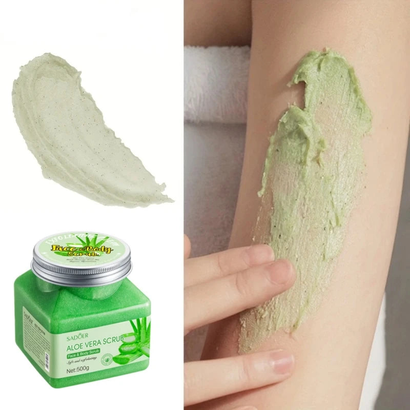 500g Aloe Vera Exfoliating and Purifying Scrub, Rich in Aloe Vera Extract, More Skin-Friendly, with a Fresh Scent, Long-Lasting