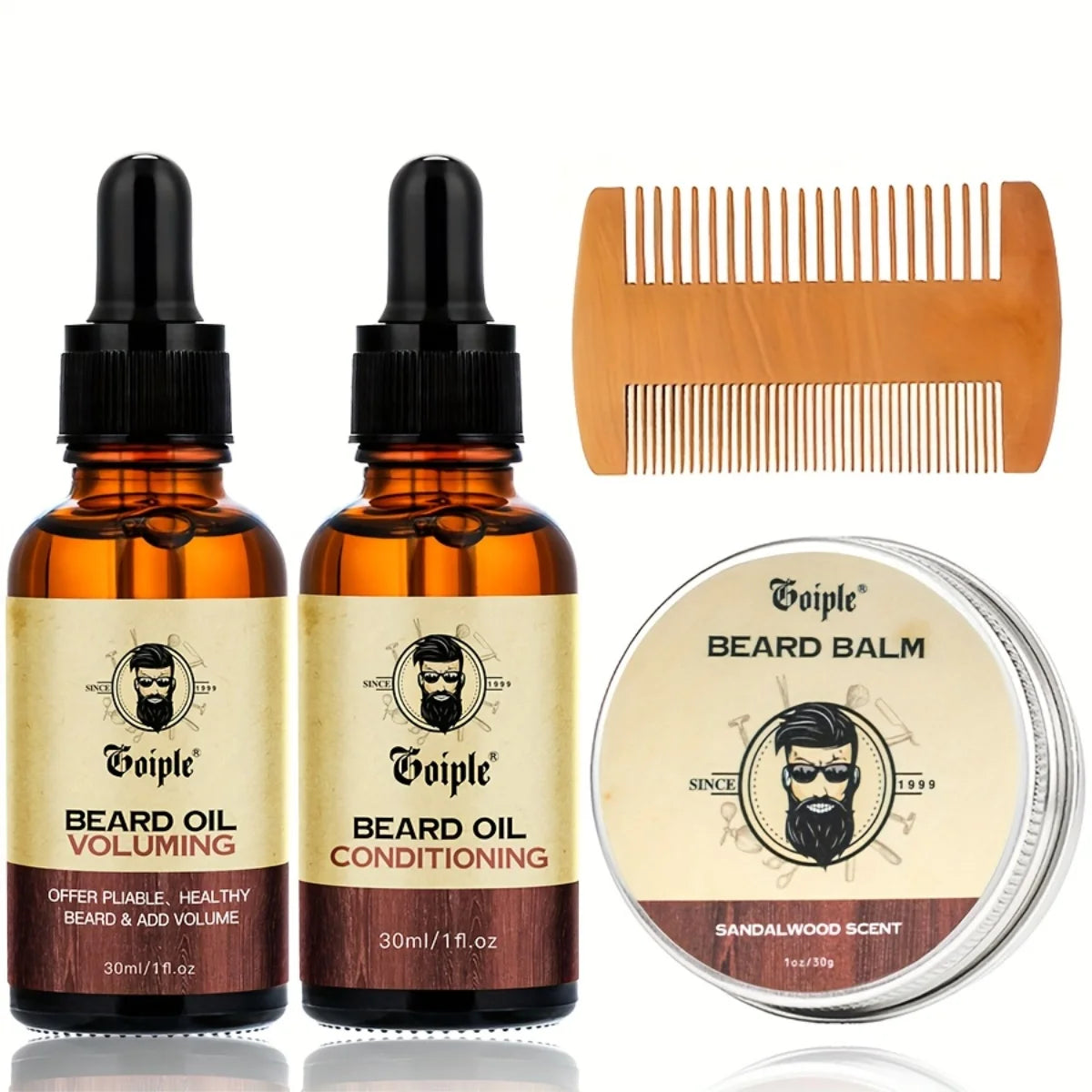 Facial Hair Thickening Volumizing Oil, Nutrition and Growth Beard Conditioning Oil,Soft & Smooth Full-Beard Styling Balm for Men
