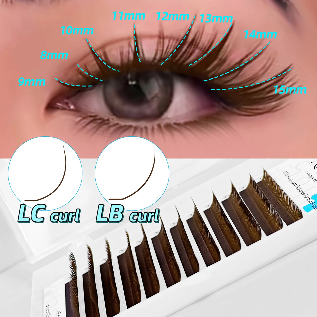Abonnie LB Lashes Brown Classic Eyelash Extensions Russian Volume Lashes Fluffy Eyelash for Anime Eyelashes