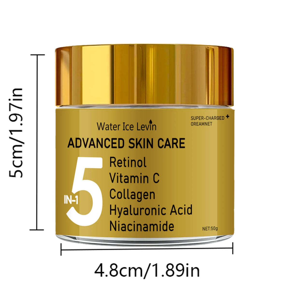5-in-1 Facial Moisturizing Cream, Containing Vitamin C, Collagen, and E - Pore Hydration Formula, Suitable for All Skin Types, Non-Irritating