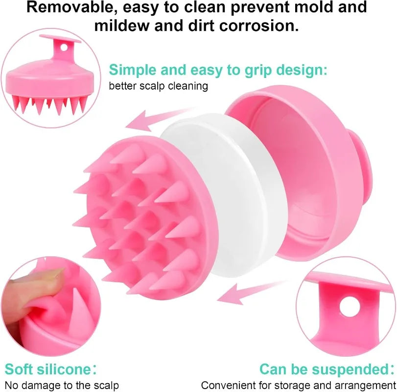 Silicone Shampoo Brush Scalp Antipruritic Massage Hair Washing Combs Body Cleansing Exfoliator Bathing Brushes Hairdressing Tool