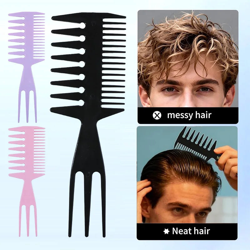 Big Teeth Double Side Tooth Combs Anti-Static Double-Sided Tooth Tail Handle Texture Styling Comb Salon Barber Hairstyle Tool