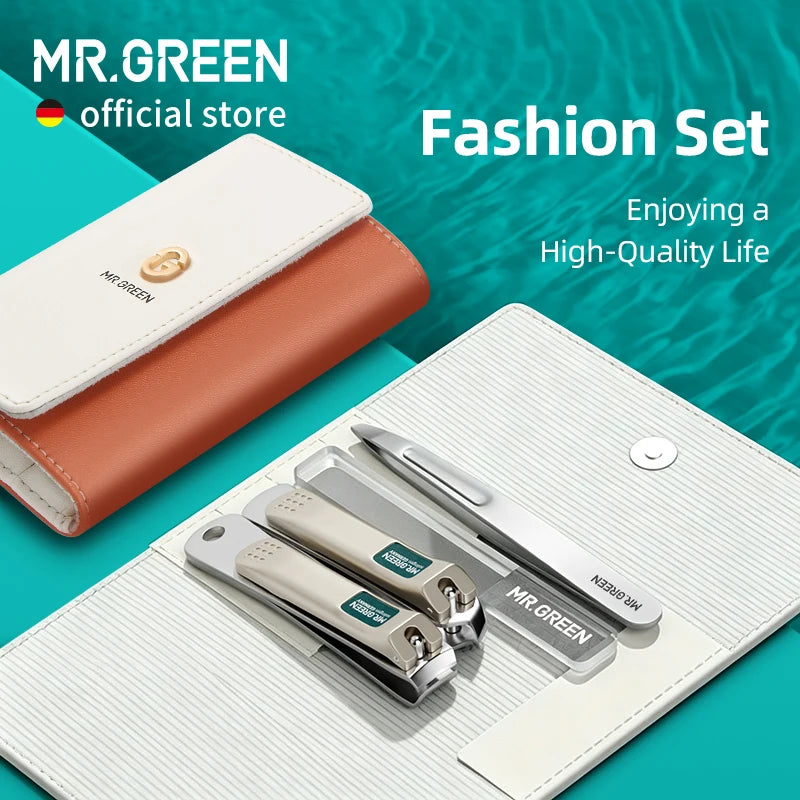MR.GREEN Fashionable Manicure Sets Personal Care Tools Stainless Steel Travel Kits Nail Clippers Eyebrow Tweezer
