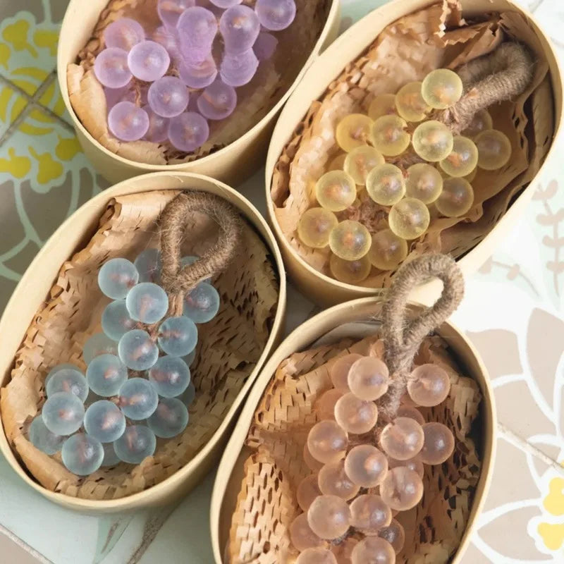 Crystal transparent grape air freshener soap, bathroom decoration, creative souvenir, 4 flavors for deodorizing and refreshing