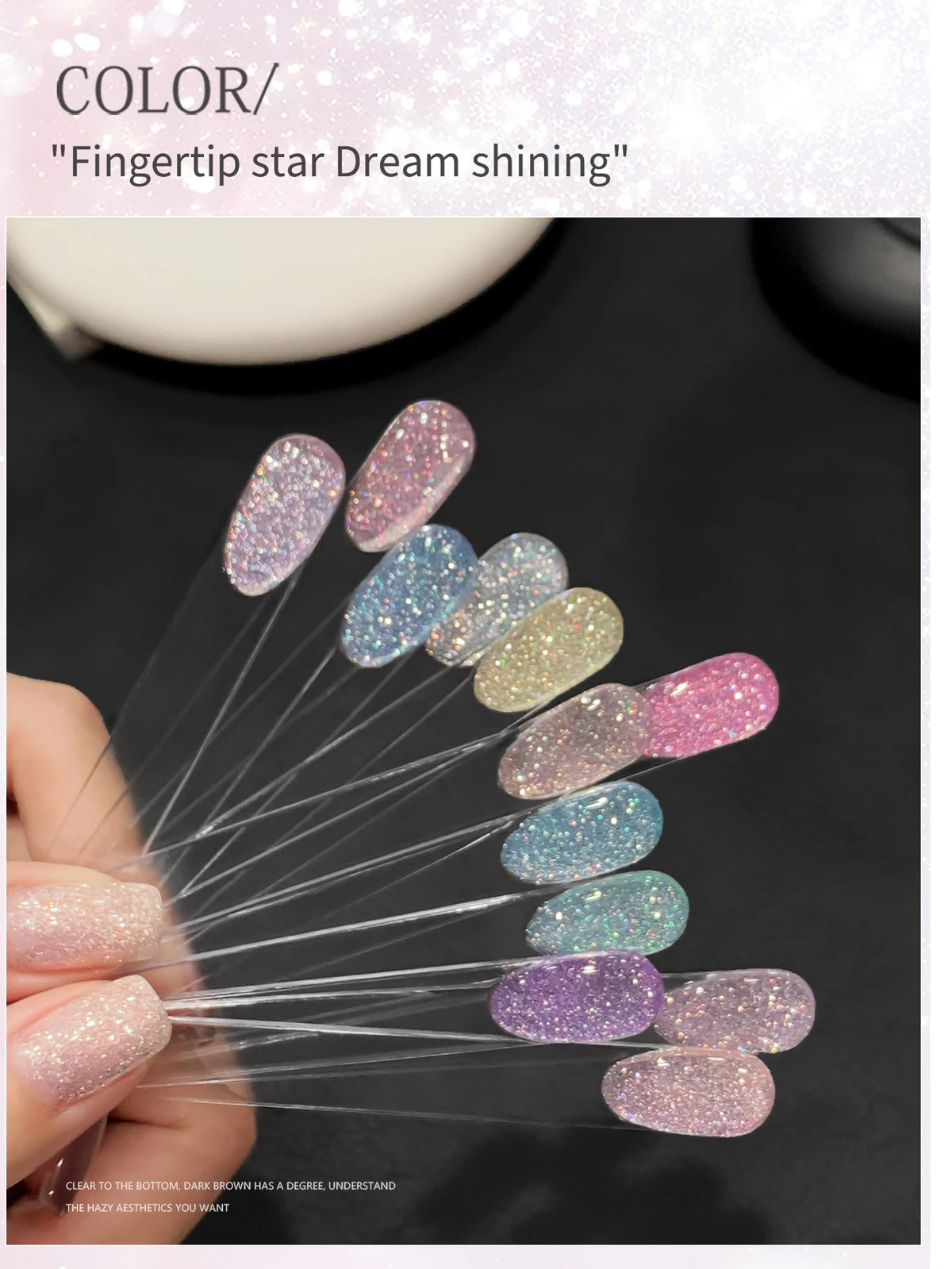 12ml Colorful Fairy Dream Broken Diamond Series Gel Nail Polish Glue, Holographic Reflective Explosive Flash Diamond Varnish