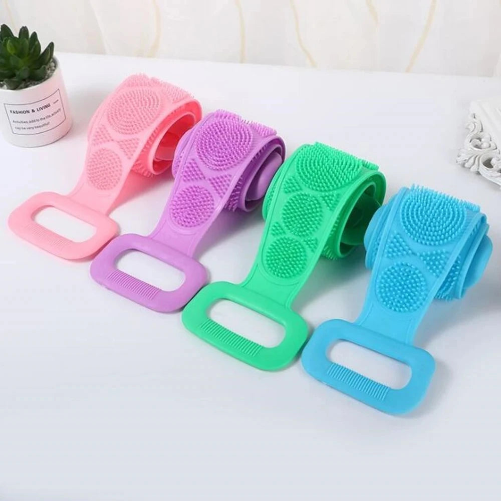 Body Silicone Brush Scrub Body Exfoliating Sponge Brush Bathroom Shower Back Brush Bath Scrub Clean Tool Stain Removal Bath Belt
