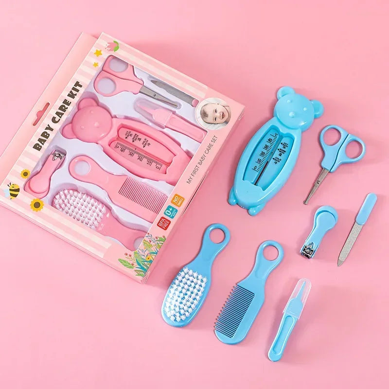 Temperature Baby Safety Nail Clippers, Baby Care 7-piece Set of Infant Water Gauge Combination Set, Brushes, Convenient and Safe