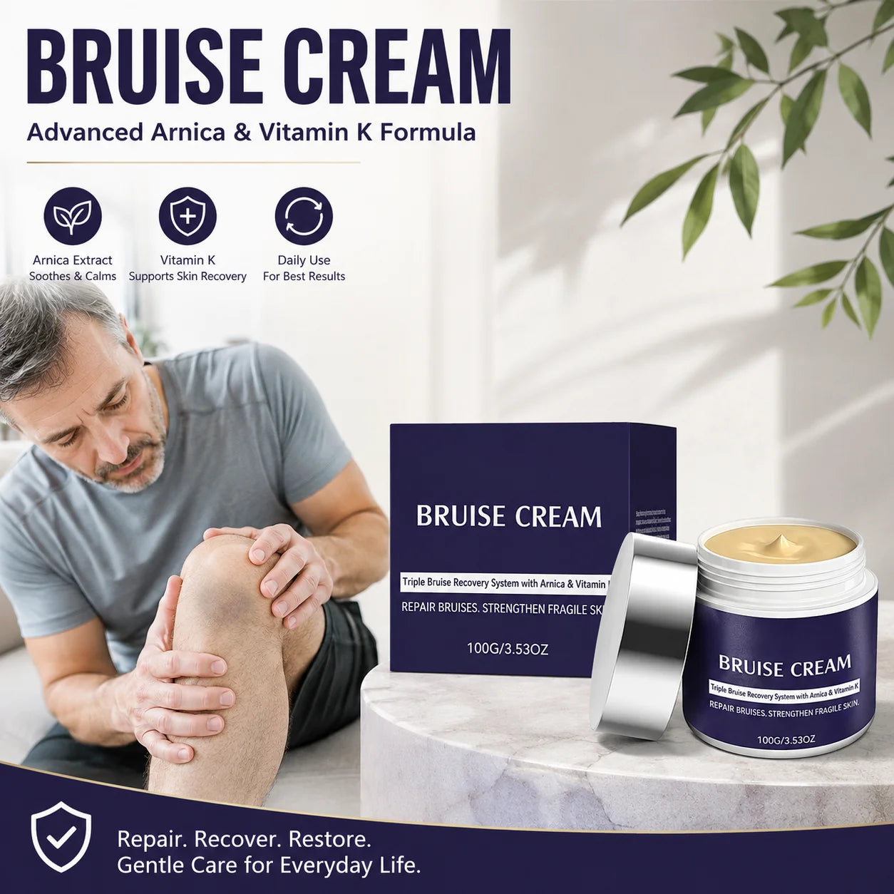 Arnica Bruise Cream For Thin Fragile Skin Bruising & Swelling Repair Skin Barrier Long Lasting Soothing Body Care Bruise Cream