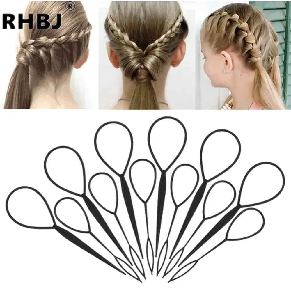 1/3 pcs Plastic Magic Pull Hair Pin Clip Hair Braid Ponytail Maker Accessories Diy Hair Styling Tail Tool Fashion Salon