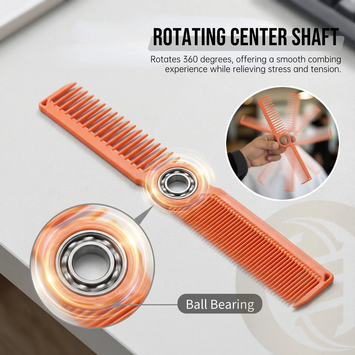 2Pc New Pro Barber Haircut Combs Set For Men Spinning Dual-Sided Wide Fine Tooth Combs Anti-static Taper Comb Styling Tools