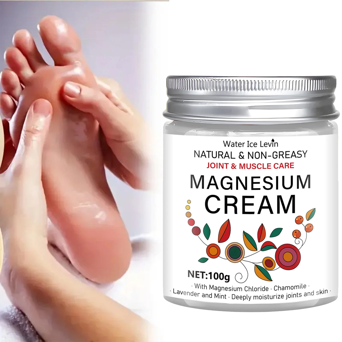 Magnesium Joint & Muscle Care Cream: Natural, Non-Greasy, Nourishes/Moisturizes, Daily Use Boosts Elastic Skin